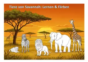 Vorschau - Mal- und Bastelvorlagen - Tiere der Savanne – Ich lerne und male aus2 - Deckblatt