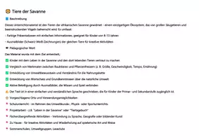Vorschau - Mal- und Bastelvorlagen - Tiere der Savanne – Ich lerne und male aus2 - Seite 1