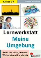 Vorschau - Arbeitsblätter - Lernwerkstatt Meine Umgebung | Heimatort, Bundesländer, Himmelsrichtungen, Landkarte, Maßstab, Verkehrszeichen, Schulweg | Sachunterricht Erdkunde Grundschule Klasse 2-4 Lösungen - Deckblatt