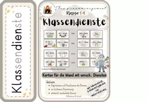 Vorschau - Fördermaterial/Inklusion - Klassendienste Aushang classroommanagement Orga - Seite 1