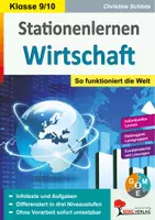 Vorschau - Arbeitsblätter - Stationenlernen Wirtschaft Klasse 9-10 | Markt, Geld, Konjunktur, Werbung, Verbraucherschutz, Wirtschaftskreislauf, Überschuldung, Differenzierung | Wirtschaft Sekundarstufe I Lösungen - Deckblatt