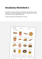Vista previa - Hojas de trabajo - Fast Food / Comida rápida: Vocabulary Worksheet 1 (Hoja de trabajo de inglés) - página 1