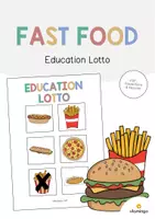 Vista previa - Juegos / Gamificación - Fast Food / Comida rápida: Education Lotto (Juego para la clase de inglés) - Portada