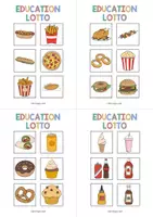 Vista previa - Juegos / Gamificación - Fast Food / Comida rápida: Education Lotto (Juego para la clase de inglés) - página 3