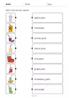 Vista previa - Hojas de trabajo - Drinks / Bebidas: Draw the lines 2 (Hoja de trabajo de inglés) - página 3