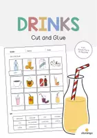 Vista previa - Hojas de trabajo - Drinks / Bebidas: Cut and Glue (Hoja de trabajo de inglés) - Portada