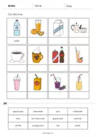 Vista previa - Hojas de trabajo - Drinks / Bebidas: Cut and Glue (Hoja de trabajo de inglés) - página 2