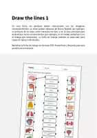 Vista previa - Hojas de trabajo - Organs / Órganos: Draw the lines 1 (Hoja de trabajo de inglés) - página 1