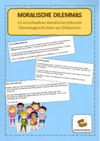 Vorschau - Aufgabenkarten - 12 kurze moralische/ethische Dilemmas - Deckblatt