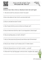 Vorschau - Arbeitsblätter - Anna und die wilden Tiere - Wie pupst ein Delfin? - Quizfragen inkl. QR-Code - Seite 1
