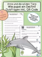 Vorschau - Arbeitsblätter - Anna und die wilden Tiere - Wie pupst ein Delfin? - Quizfragen inkl. QR-Code - Deckblatt