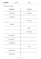 Vista previa - Evaluación - Vegetables / Verduras: Vocabulary Mini Test (Test para la clase de inglés) - página 2
