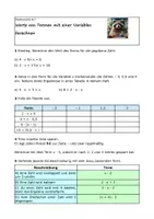 Vorschau - Arbeitsblätter - Terme mit einer Variablen auswerten, aufstellen und umformen - Deckblatt