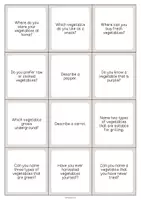 Vista previa - Tarjetas / Manipulativos - Vegetables / Verduras: Smalltalk Cards (Tarjetas de conversación) - página 3