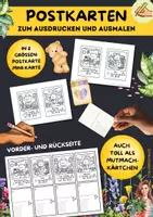 Vorschau - Mal- und Bastelvorlagen - Postkarten zum Ausmalen und Ausdrucken mit Bären + Sprüche - Seite 1