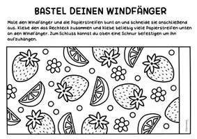 Vorschau - Mal- und Bastelvorlagen - Windspiel zum Ausmalen & Basteln für den Sommer - Bunte Windfänger Bastelvorlagen - Seite 2