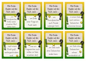 Vorschau - Spiele - Satzarten - Alle Kinder klopfen auf den Tisch (Lesespiel) - Seite 2