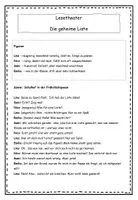 Vorschau - Spiele - Rollenspiel / Lesetheater: Leseförderung durch betontes Vorlesen (Die geheime Liste - Freundschaft; 4.-6. Klasse; DaZ-geeignet) - Deckblatt