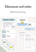 Vorschau - Arbeitsblätter - Schwimmen und sinken - Materialuntersuchung (2. Stunde) - Deckblatt