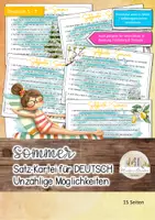 Vorschau - Arbeitsblätter - Sommer Satzkartei: Deutsch 5/6 - Deckblatt