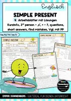 Vorschau - Arbeitsblätter - Arbeitsblätter zum Simple Present - Deckblatt