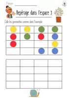 Aperçu - Feuilles d'exercices - 🫛 Au jardin - 🎯 Fiches gommettes – Repérage spatial - Page 3