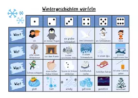 Vorschau - Arbeitsblätter - Materialpaket Würfelgeschichten Reizwortgeschichten Jahreszeiten - Seite 1