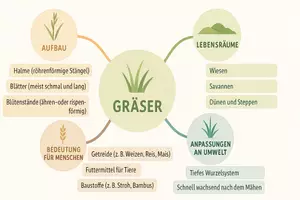 Vorschau - Arbeitsblätter - Arbeitsblätter zum Thema "Gräser" + Lösung & MP3 + Mindmap + Infografik - Seite 2