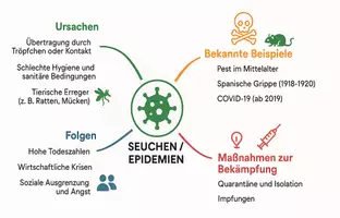 Vorschau - Arbeitsblätter - Lernposter + Arbeitsblätter zum Thema "Seuchen / Epidemien" + Lösung & MP3 + Mindmap + Infografik - Seite 3