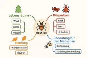 Vorschau - Arbeitsblätter - AB mit Fragen zum Thema "Insekten" + Lösungsblatt + Mindmap + Infografik - Seite 2