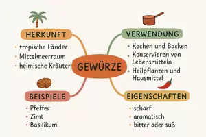 Vorschau - Arbeitsblätter - AB mit Fragen zum Thema "Gewürze" + Lösungsblatt + Mindmap + Infografik - Seite 2