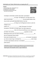 Vorschau - Arbeitsblätter - Arbeitsblätter zum Thema "Welche Arten von Augen gibt es?" + Lösung & MP3 + - Deckblatt