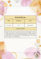Vista previa - Hojas de trabajo - Llibre de Records del curs (en català i en castellà) - página 1