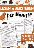 Vorschau - Arbeitsblätter - Lesen & Verstehen - Der Hund (Klasse 1-2) - Deckblatt
