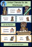 Vorschau - Poster - Dienste Otterklasse | Klassendienste & Ämter | Klassentier Otter | Grundschule | Klassenorganisation - Deckblatt