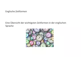 Vorschau - Arbeitsblätter - Tenses - Deckblatt