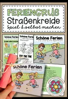 Vorschau - Mal- und Bastelvorlagen - Feriengruß / Feriengeschenk - Kreidespiel + Kreide selbst machen - Deckblatt