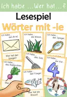 Vorschau - Spiele - Lesespiel - Wörter mit -ie - Ich habe ... Wer hat ..? in zwei Versionen - Deckblatt