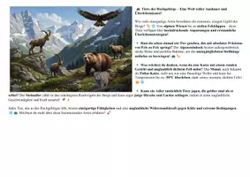 Vorschau - Mal- und Bastelvorlagen - Tiere der Hohen Berge - Lernen und ausmalen - Seite 2
