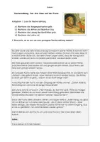 Vorschau - Arbeitsblätter - Nacherzählung einer Fabel: Der alte Löwe und der Fuchs (inkl. Aufgaben und Lösung) - Deckblatt