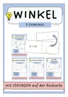 Vorschau - Spiele - 5 Dominos: Winkeltypen, Winkel messen (3x), Winkel benennen - Deckblatt