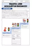Vorschau - Arbeitsblätter - Rechts- und Geschäftsfähigkeit - Deckblatt