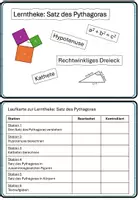 Vorschau - Stationenlernen - Lerntheke: Satz des Pythagoras - Deckblatt