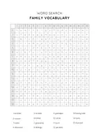 Aperçu - Jeux - FAMILY VOCABULARY: Word Search / English Puzzle / Game / EFL ESL - Page 1