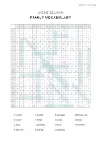 Aperçu - Jeux - FAMILY VOCABULARY: Word Search / English Puzzle / Game / EFL ESL - Page 3