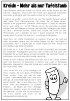 Vorschau - Arbeitsblätter - Kreide - mehr als nur Tafelstaub (Lesetext + Arbeitsblatt) - Seite 1