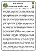 Vorschau - Arbeitsblätter - Wald - Die Aufgaben des Försters (zweifach differenziert) - Seite 1