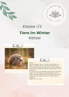 Vorschau - Quiz - Tiere im Winter – Rätsel - Deckblatt