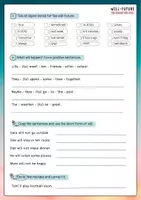 Vorschau - Arbeitsblätter - Will-Future - Worksheets w/ Mixed Exercises - Seite 1