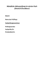 Vorschau - Prüfungsvorbereitung - ZWEIMAL vollständige mündliche Abiturprüfung im Fach Deutsch - Deckblatt